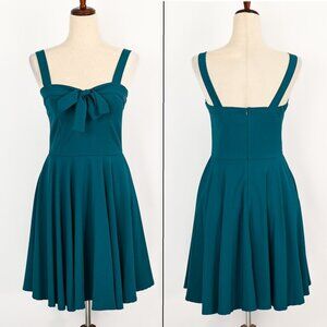 Vintage 90s/2000s Teal FE USA Fit & Flare Dress - L